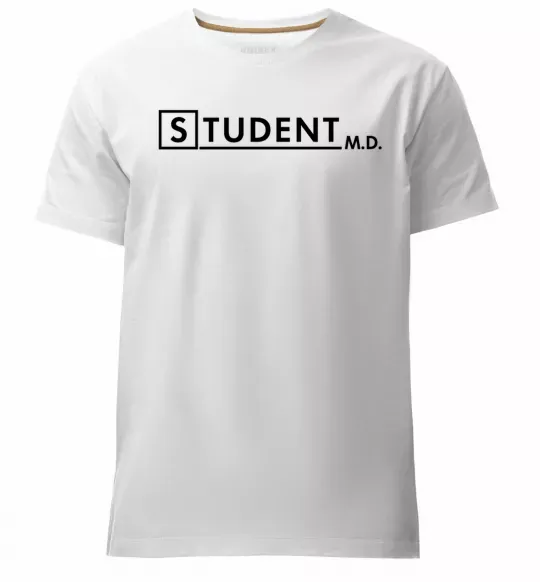 Мужская премиум футболка Student MD Белый фото