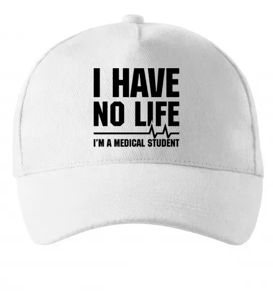 Кепка I have no life i'm a medical student Білий фото