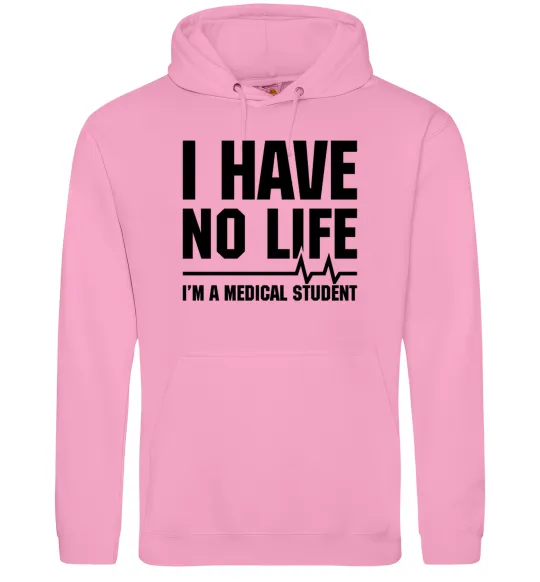 Жіноча толстовка (худі) I have no life i'm a medical student Рожевий фото