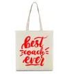 Эко-сумка Best coach ever Бежевый фото