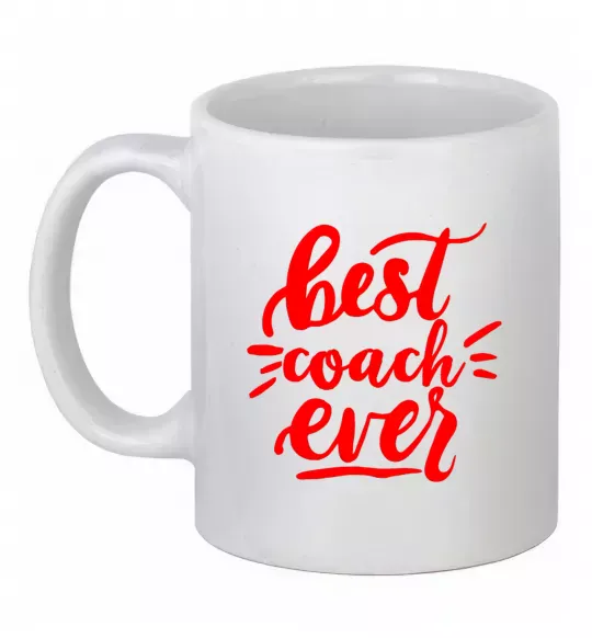 Чашка керамическая Best coach ever Белый фото