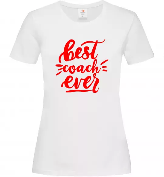 Женская футболка Best coach ever Белый фото