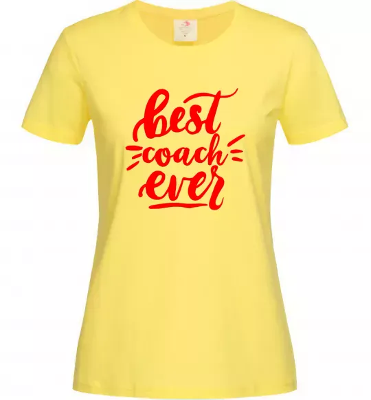 Женская футболка Best coach ever Лимонный фото