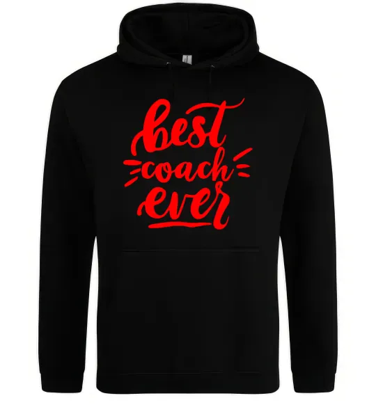 Мужская толстовка (худи) Best coach ever Черный фото