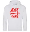 Мужская толстовка (худи) Best coach ever Серый меланж фото