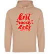 Женская толстовка (худи) Best coach ever Песочный фото
