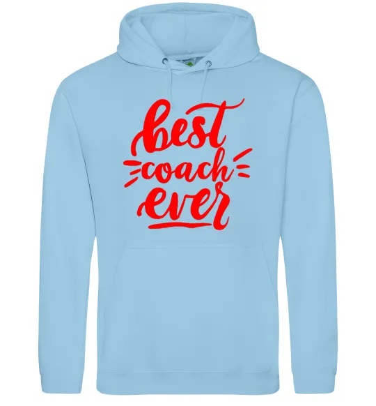Жіноча толстовка (худі) Best coach ever Блакитний фото