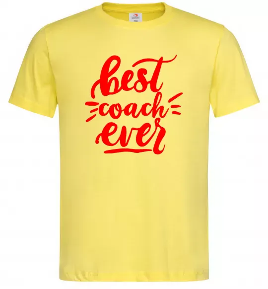 Чоловіча футболка Best coach ever Лимонний фото