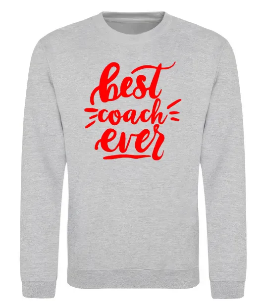 Світшот Best coach ever Сірий меланж фото