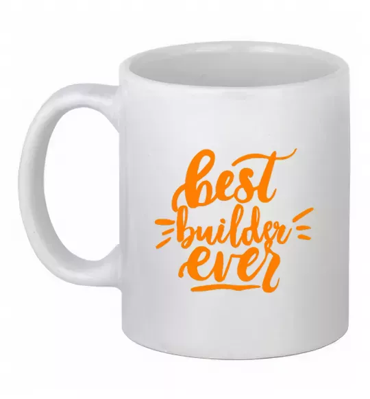 Чашка керамическая Best builder ever Белый фото