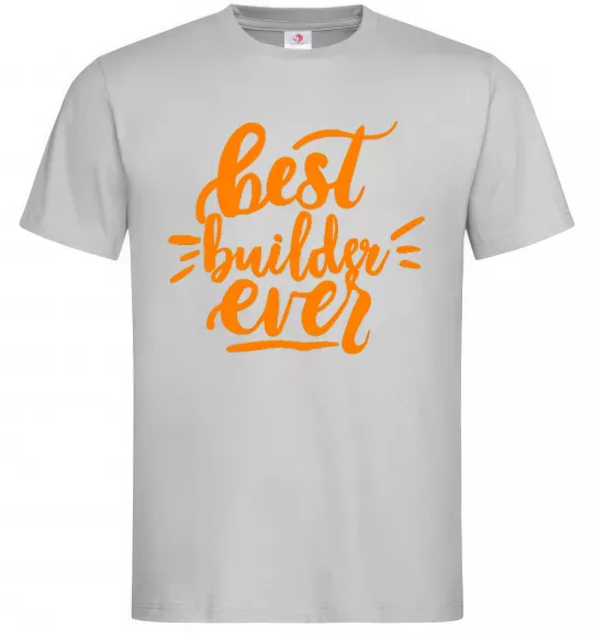 Мужская футболка Best builder ever Серый фото