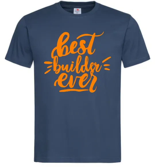 Мужская футболка Best builder ever Темно-синий фото