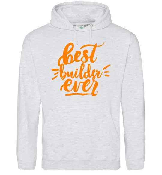 Чоловіча толстовка (худі) Best builder ever Сірий меланж фото