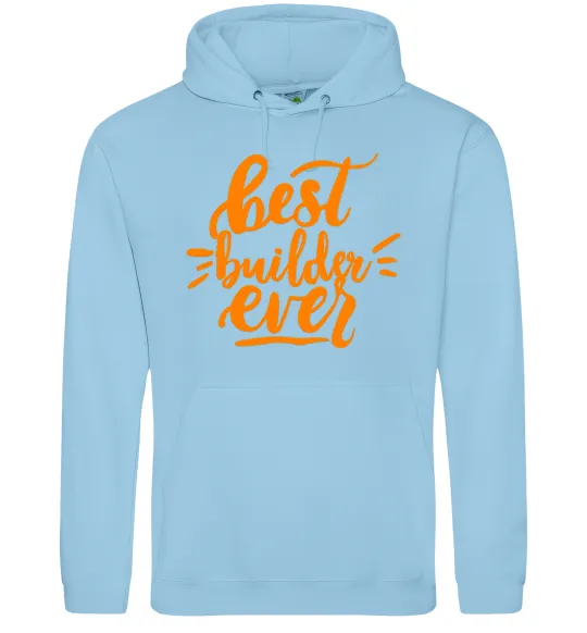 Мужская толстовка (худи) Best builder ever Голубой фото