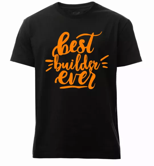 Чоловіча преміум футболка Best builder ever Чорний фото