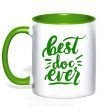 Чашка з кольоровою ручкою Best Doc ever Зелений фото