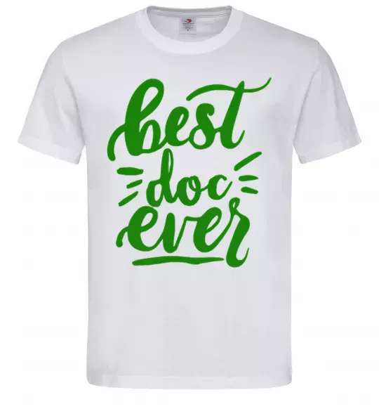 Мужская футболка Best Doc ever Белый фото