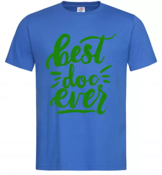 Мужская футболка Best Doc ever Ярко-синий фото