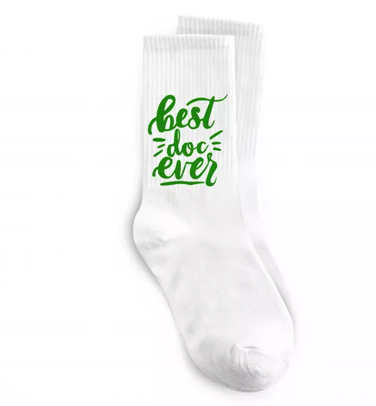 Шкарпетки Best Doc ever Білий фото