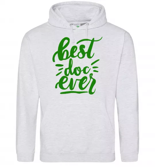 Чоловіча толстовка (худі) Best Doc ever Сірий меланж фото