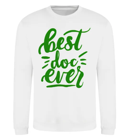 Світшот Best Doc ever Білий фото
