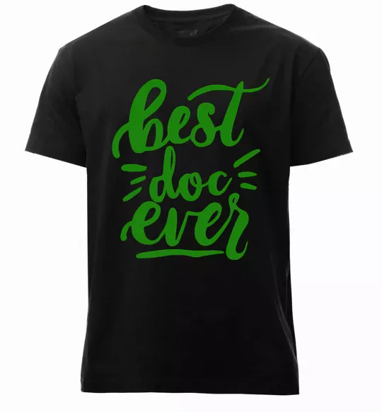Чоловіча преміум футболка Best Doc ever Чорний фото