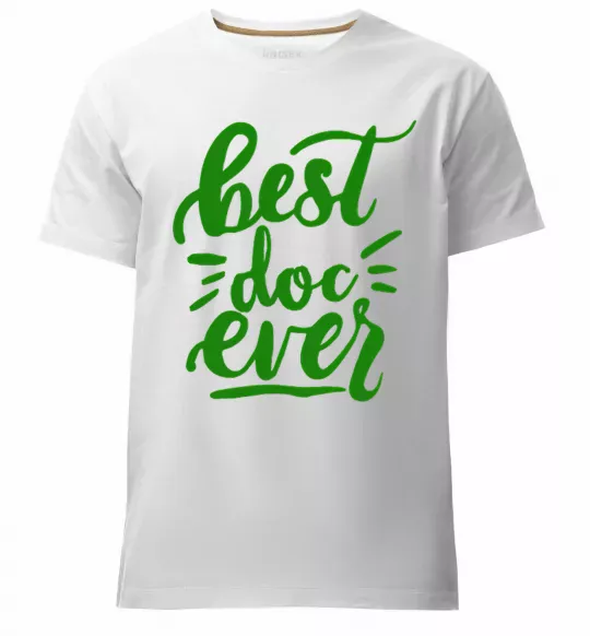 Чоловіча преміум футболка Best Doc ever Білий фото