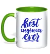 Чашка с цветной ручкой Best engineer ever Лаймовый Чашка с цветной ручкой Best engineer ever Лаймовый фото