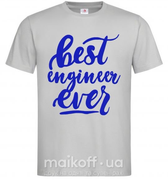 Мужская футболка Best engineer ever Серый фото