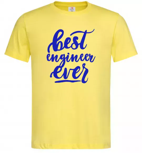 Чоловіча футболка Best engineer ever Лимонний фото