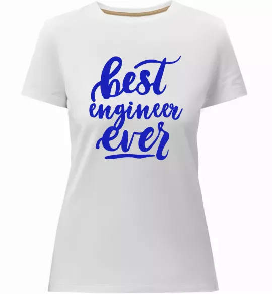 Женская премиум футболка Best engineer ever Белый фото