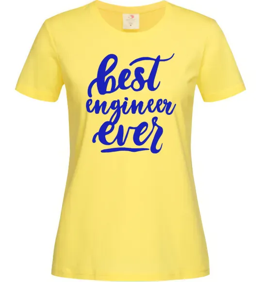 Жіноча футболка Best engineer ever Лимонний фото