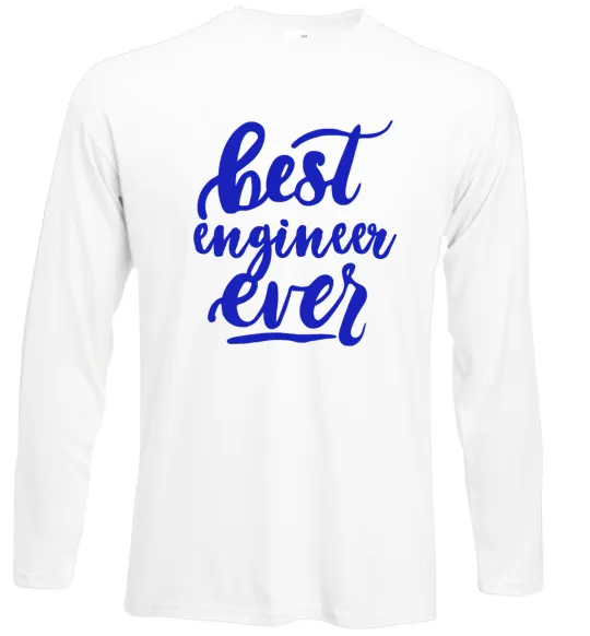 Лонгслів Best engineer ever Білий фото