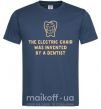 Мужская футболка The electric chair was invented by a dentist Темно-синий фото
