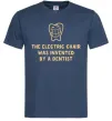 Мужская футболка The electric chair was invented by a dentist Темно-синий фото