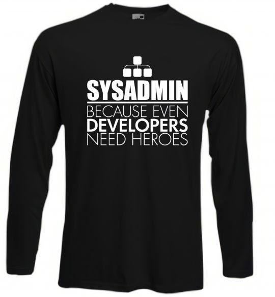 Реглан Sysadmin because even developers need a hero Чорний фото