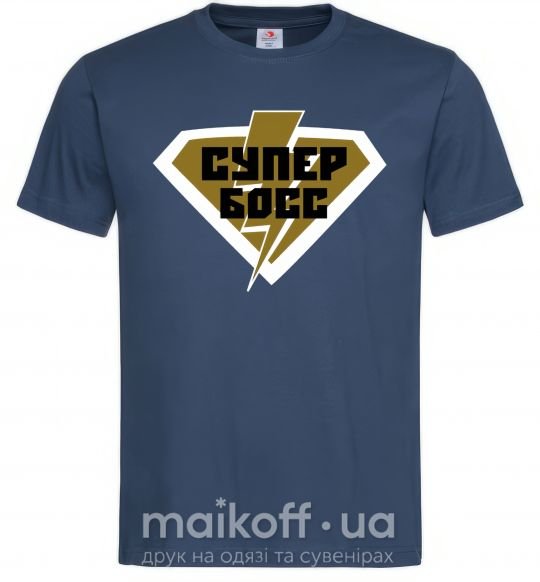 Чоловіча футболка Супер босс логотип Темно-синій фото