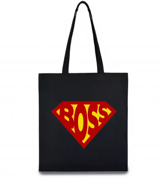 Еко-сумка Супер босс логотип Чорний фото