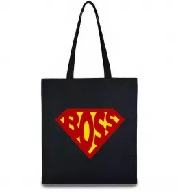Еко-сумка Супер босс логотип Чорний фото