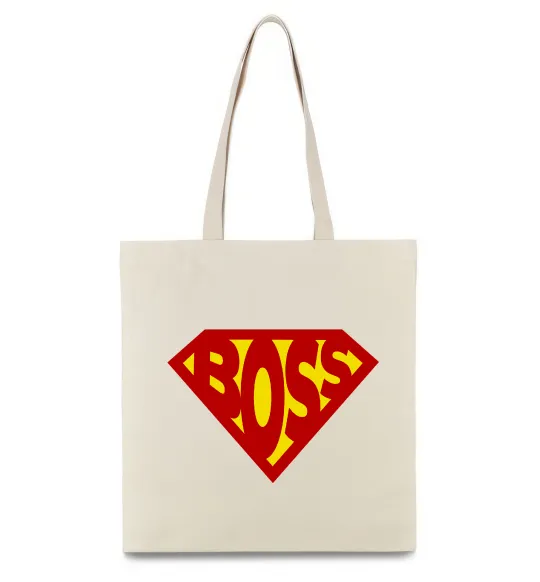 Еко-сумка Супер босс логотип Бежевий фото