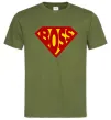 Мужская футболка Супер босс логотип Оливковый фото