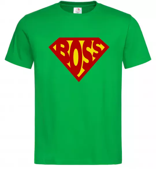 Мужская футболка Супер босс логотип Зеленый фото
