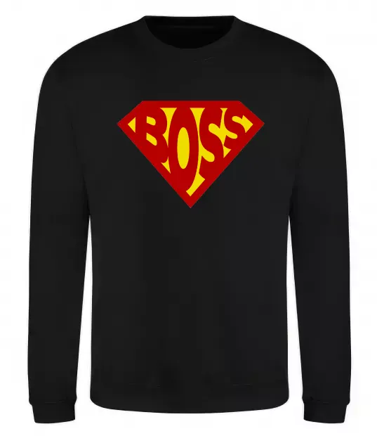 Свитшот Супер босс логотип Черный фото