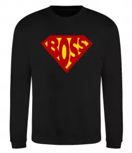 Свитшот Супер босс логотип Черный фото