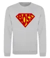 Свитшот Супер босс логотип Серый меланж фото