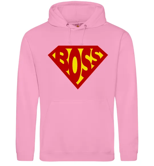 Мужская толстовка (худи) Супер босс логотип Розовый фото