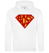 Чоловіча толстовка (худі) Супер босс логотип Білий фото