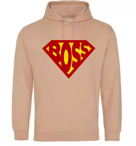 Чоловіча толстовка (худі) Супер босс логотип Пісочний фото