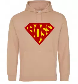Чоловіча толстовка (худі) Супер босс логотип Пісочний фото
