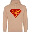 Чоловіча толстовка (худі) Супер босс логотип Пісочний фото